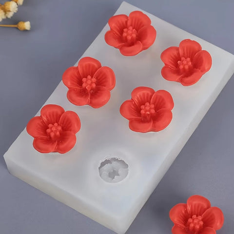 Smello's 6 Cavity Mini Flowers Silicone Fondant Mould (FB 124)