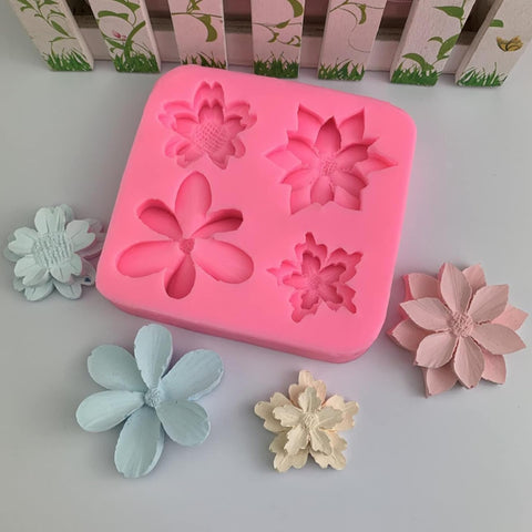 Smello's 4 Cavity Petal Perfection Silicone Fondant Mould (FB 127)