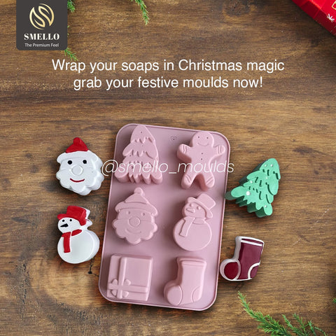 Smello's Christmas tree snowman gift shoes silicone Moulds (CE 107)
