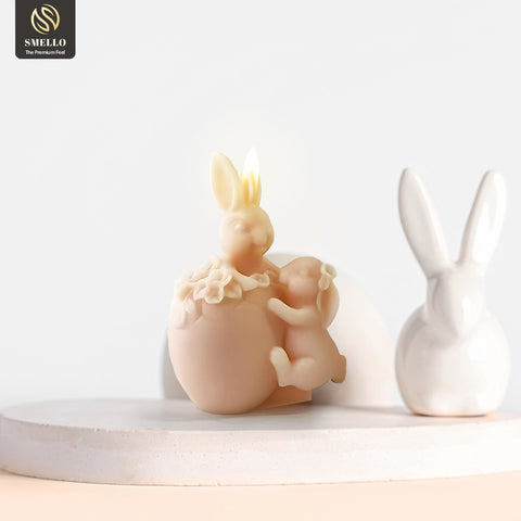 Smello`s Easter Mommy & baby Bunny Silicone Candle Mould (SCM 235)