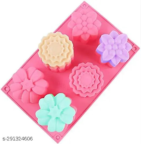 Smello's 6 Cavity Cute Silicone Floral Mould (FM 106)