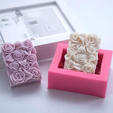 Smello's Rectangle Rose Silicone Soap Moulds (SC 114)