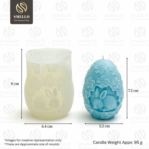 Smello Easter egg with cute Bunny Silicone mould for Candles, Soap & Resin (SCM 285)