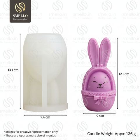 Smello 3D Rabbit Silicone mould for Candles, Soap & Resin (SCM 286)