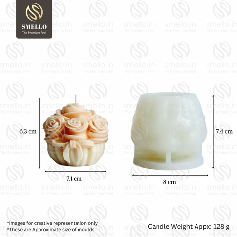 Smello Rose flower Succulent Bud Cylinder Silicone mould for Candles, Soap & Resin (SCM 275)