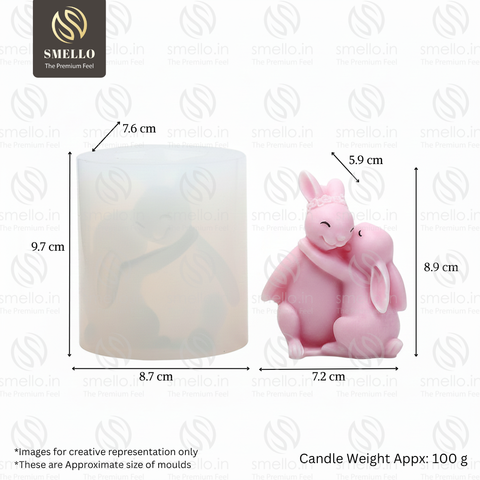 Smello Easter Bunny Hugging Silicone mould for Candles, Soap & Resin (SCM 288)