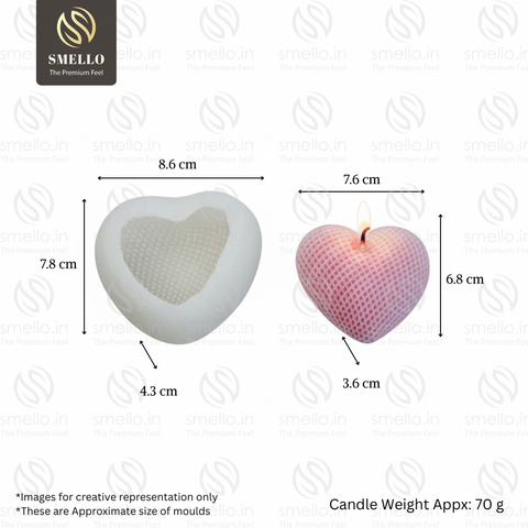 Smello 3D Heart Silicone mould for Candles, Soap & Resin (SCM 274)