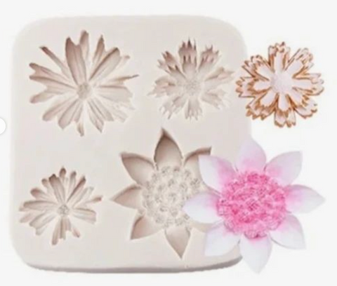 Smello's 4 Cavity Blooming Beauties Silicone Fondant Mould (FB 128)