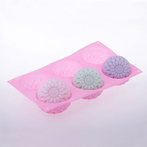 Smello's 6 Cavity Sunflower Sphere Shape Silicone Floral Mould (FM 105)