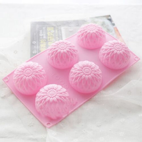 Smello's 6 Cavity Sunflower Sphere Shape Silicone Floral Mould (FM 105)