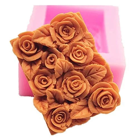 Smello's Rectangle Rose Silicone Soap Moulds (SC 114)