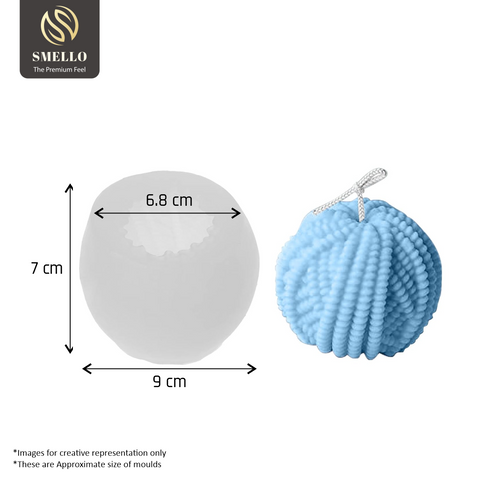 Smello's 3D Woolen Yarn Ball Candle Silicone Mould (SCM 104)