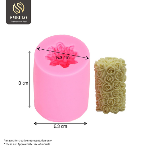 Smello's Rose Pillar Candle Silicone Mould (SCM 134)