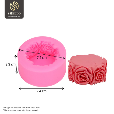 Smello's Wedding Rose Cylinder Silicone Candle Silicone Mould (SCM 138)