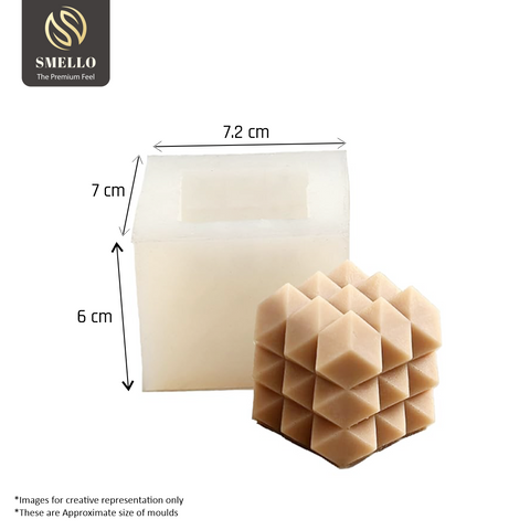 Smello's Square Diamond Cut Candle Silicone Mould (SCM 114)