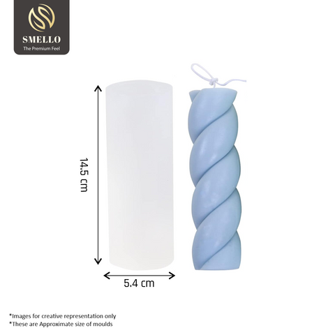 Smello's 3D Twisted Thick Rope Pillar Candle Silicone Mould (SCM 106)