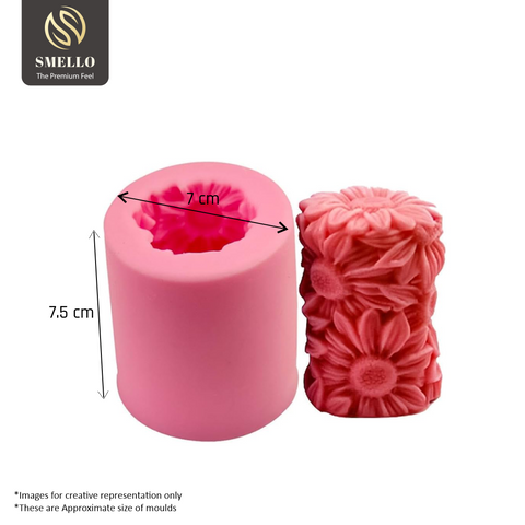 Smello's Daisy Flower Pillar Candle Silicone Mould (SCM 133)