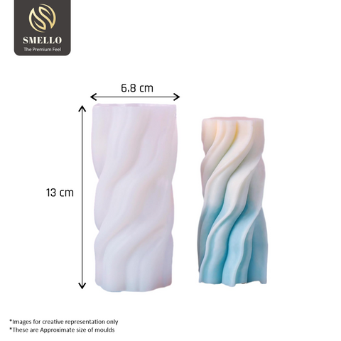 Smello's Spiral Cylindrical Pillar Candle Silicone Mould (SCM 154)