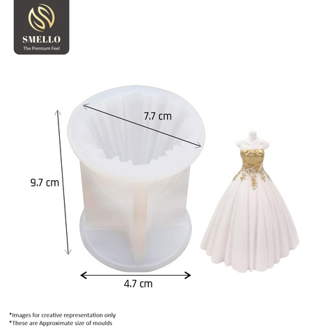 Smello's Bride Dress Candle Silicone Mould (SCM 128)