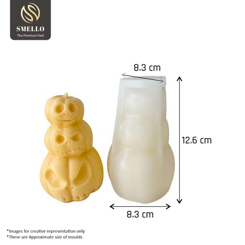 Smello's Stacked Pumpkin Halloween Candle Silicone Mould (SCM 200)