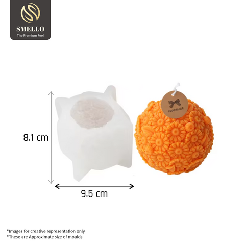 Smello's Sunflower Ball Candle Silicone Mould (SCM 222)