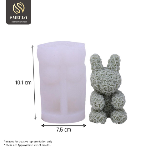 Smello's Rose Rabbit Candle Silicone Mould (SCM 191)