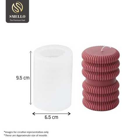 Smello's 3D Striped Cylinder Candle Silicone Mould (SCM 173)