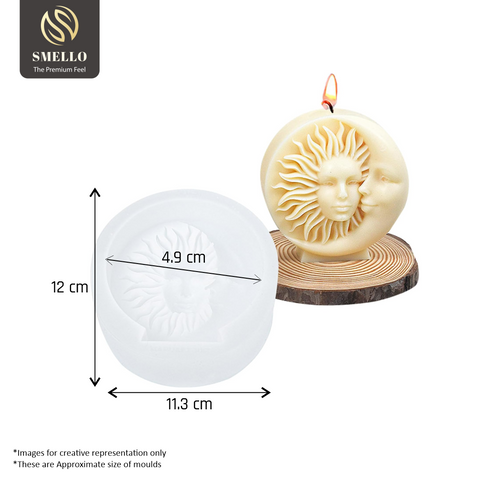 Smello's Sun and Moon 2D Candle Silicone Mould (SCM 179)