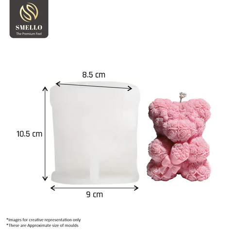 Smello's 3D Bear Valentine's Day Candle Silicone Mould (SCM 194)