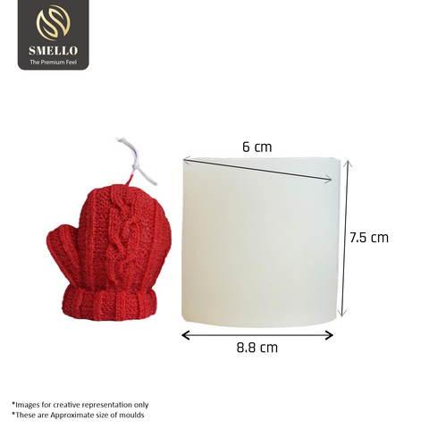 Smello's Christmas Woolen Gloves Texture Candle Silicone Mould (SCM 213)