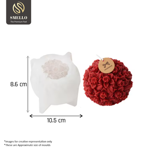 Smello's Rose Ball Candle Silicone Mould (SCM 223)