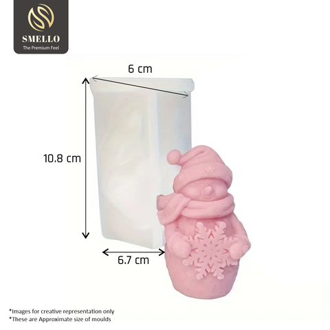 Smello's Santa Claus Holding Snowflake Candle Silicone Mould (SCM 214)