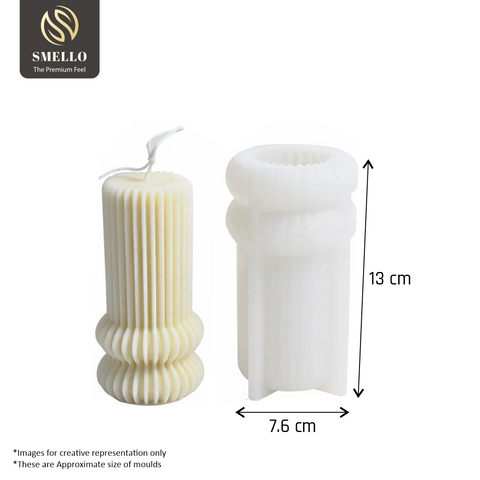 Smello's Lantern Shaped Striped Pillar Aesthetic Candle Silicone Mould (SCM 175)