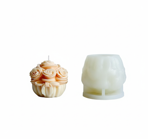 Smello Rose flower Succulent Bud Cylinder Silicone mould for Candles, Soap & Resin (SCM 275)
