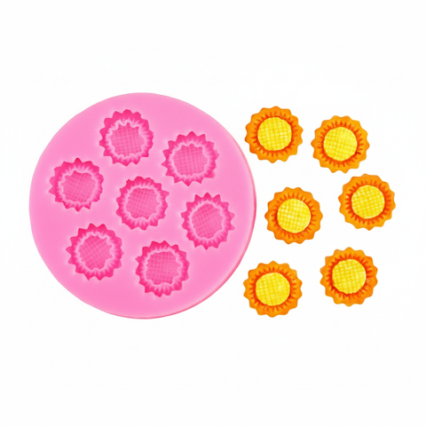 Smello's 7 Cavity Mini Sunflower Flower Silicone Fondant Mould (FB 159)