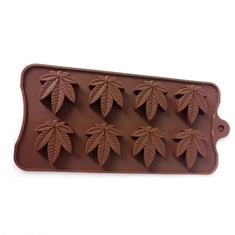 Smello's 8 Slot Marijuana Leaf Chocolate Silicone Moulds (CHM 147)