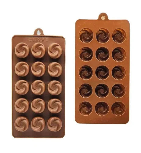 Smello's 15 Cavity Rose Bud Chocolate Silicone Moulds (CHM 121)